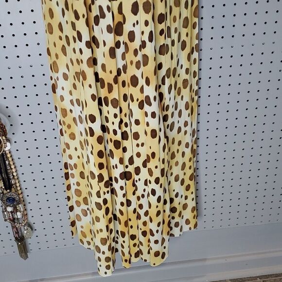 Vintage Leopard Print Polyester Maxi Dress, Sz Large, READ FOR FLAWS! - Picture 7 of 15